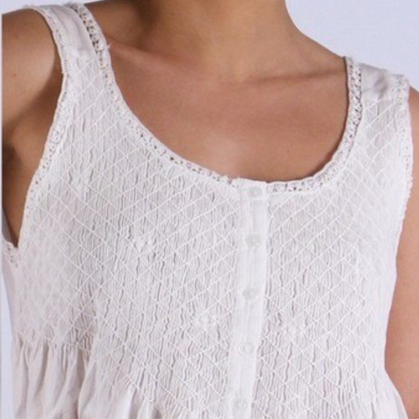 Nightwear Angelia White Cotton Nighty