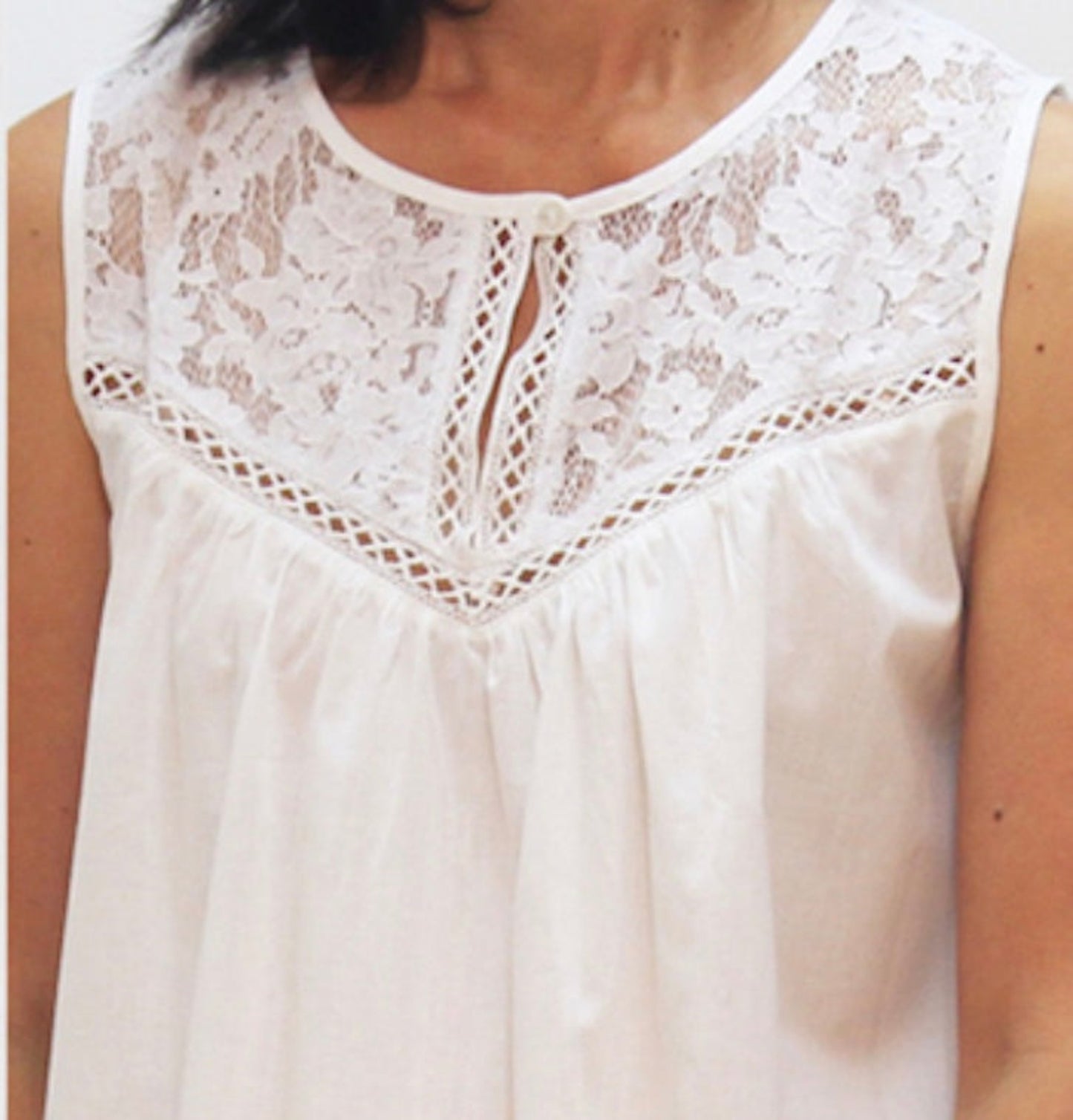 Nightwear Jenny White Cotton Nighty