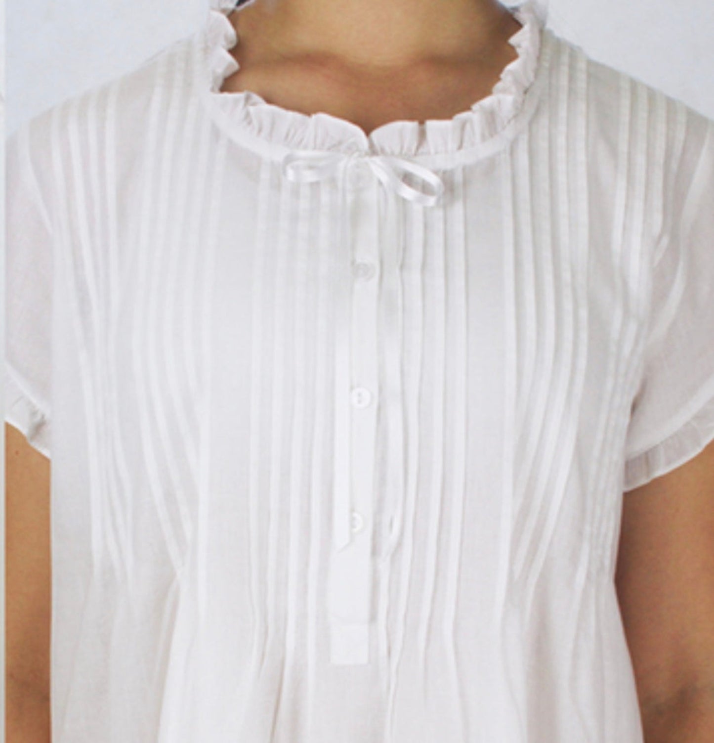 Nightwear Annabelle White Cotton Nighty