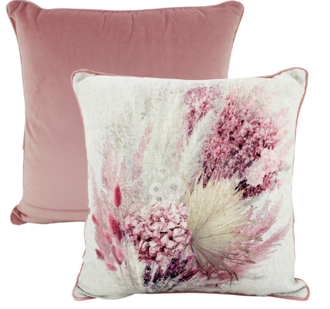 Blush Bouquet Velvet and Linen Cushions