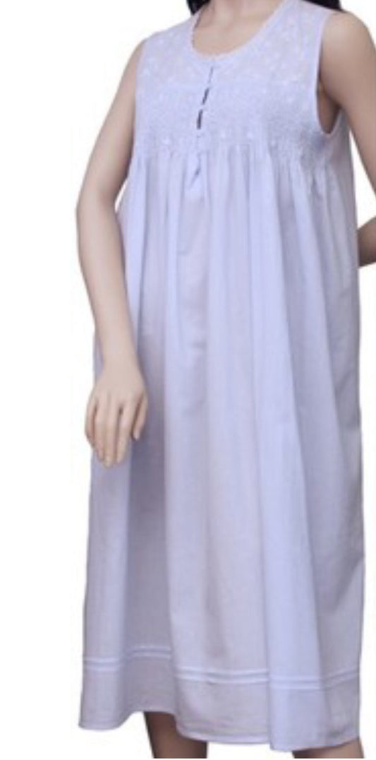 Nightwear Hanna Soft Blue Cotton Nighty