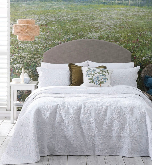 Natasha White and Blue Quilt and Pillowcase Set