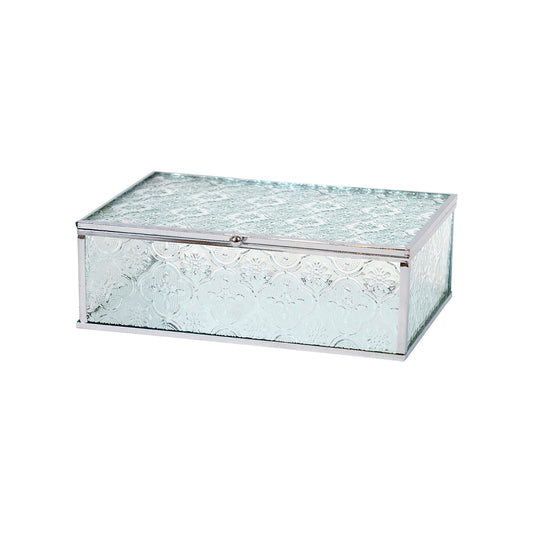 Filigree Glass and Silver Jewellery Box