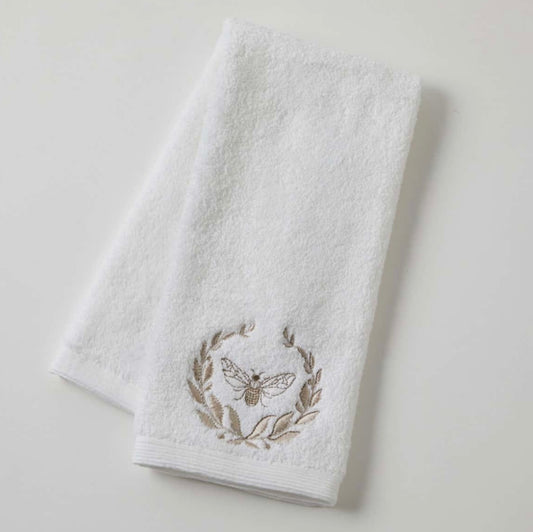 French Bee Soft Gold Embroidered Hand Towel