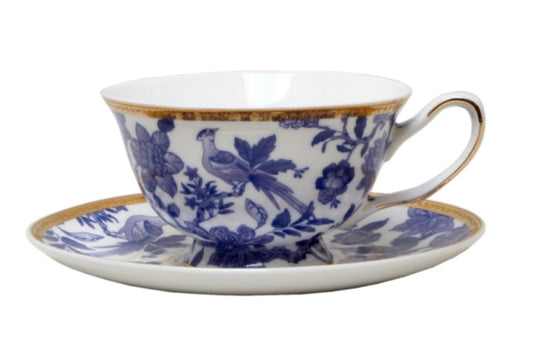 Botanica Blue Bird Tea Cup and Saucer