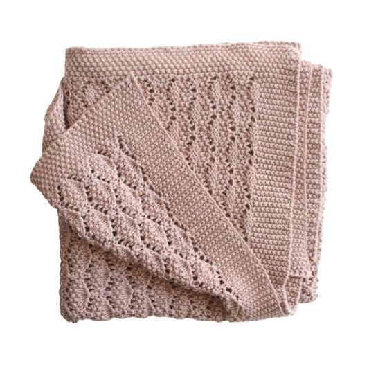 Baby Blanket Heritage Knit Baby Blanket "Blossom Pink"