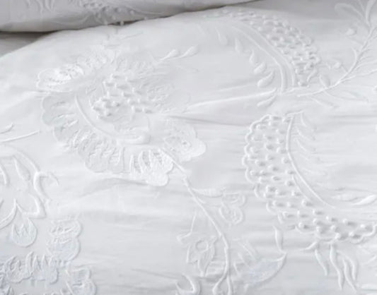 Embelli White Embellished King size Quilt Cover